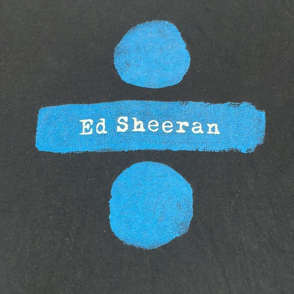 Ed Sheeran Divide Tour Black Blue Short Sleeve Graphic T Shirt Adult Small - Picture 2 of 7